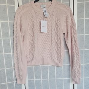 Sunday Best Blush Cable Knit Sweater